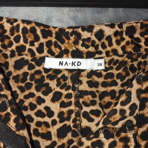 NA-KD Women's Size 38Leopard Print High-Waisted Statement Y2K revival glam Pants - Picture 2 of 9